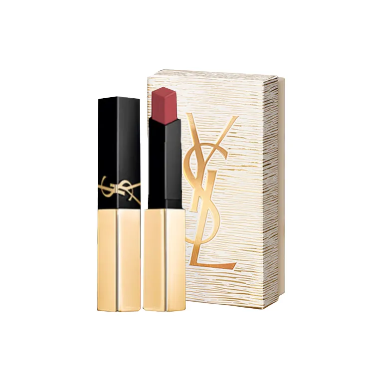 SAINT LAURENT 2025 Christmas Limited Innovation Золотой Барная стойка Lipstick Бренд Новый Тонкий Lipstick Матовый