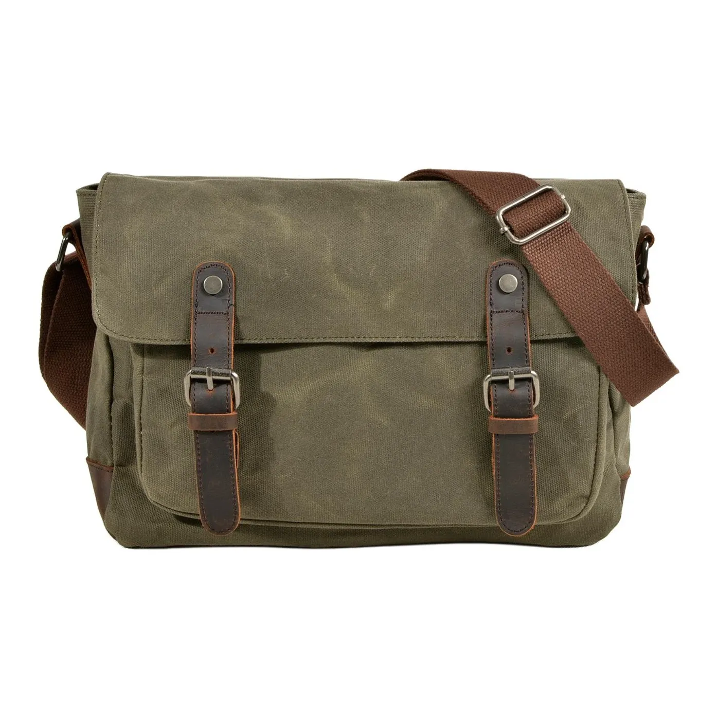 TTaG．baG Холст Плечевая сумка Мужская Хаки Зеленый