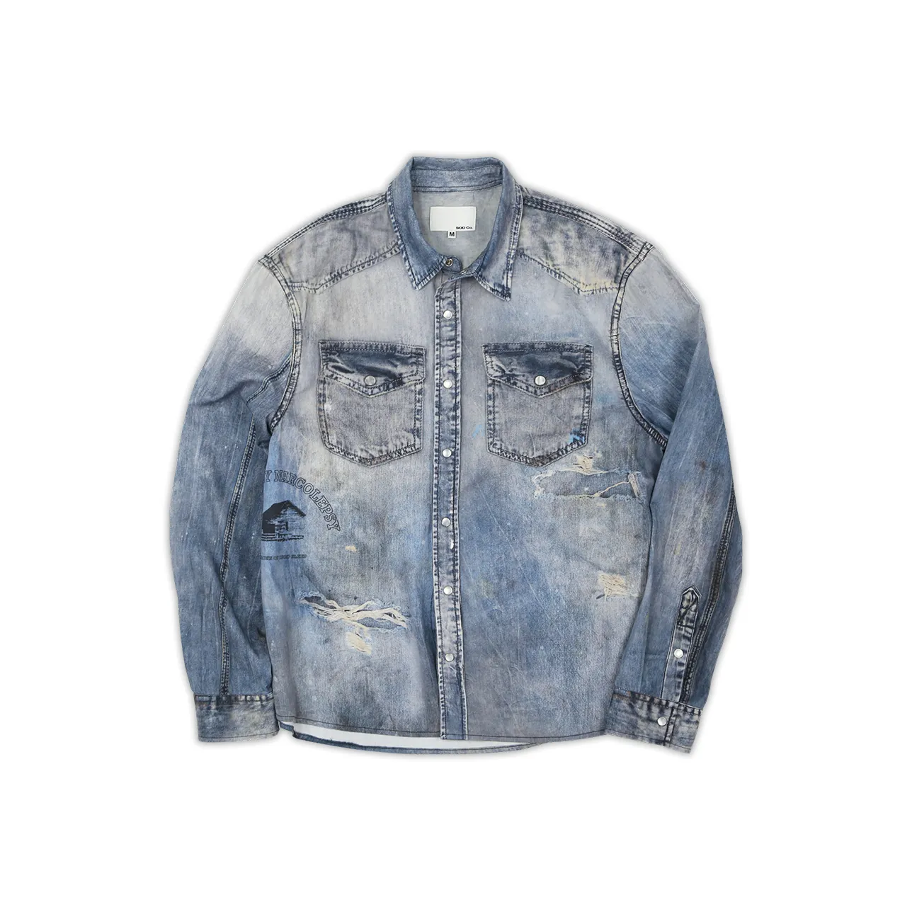 SOD Co. Деним Рубашка Унисекс Синий