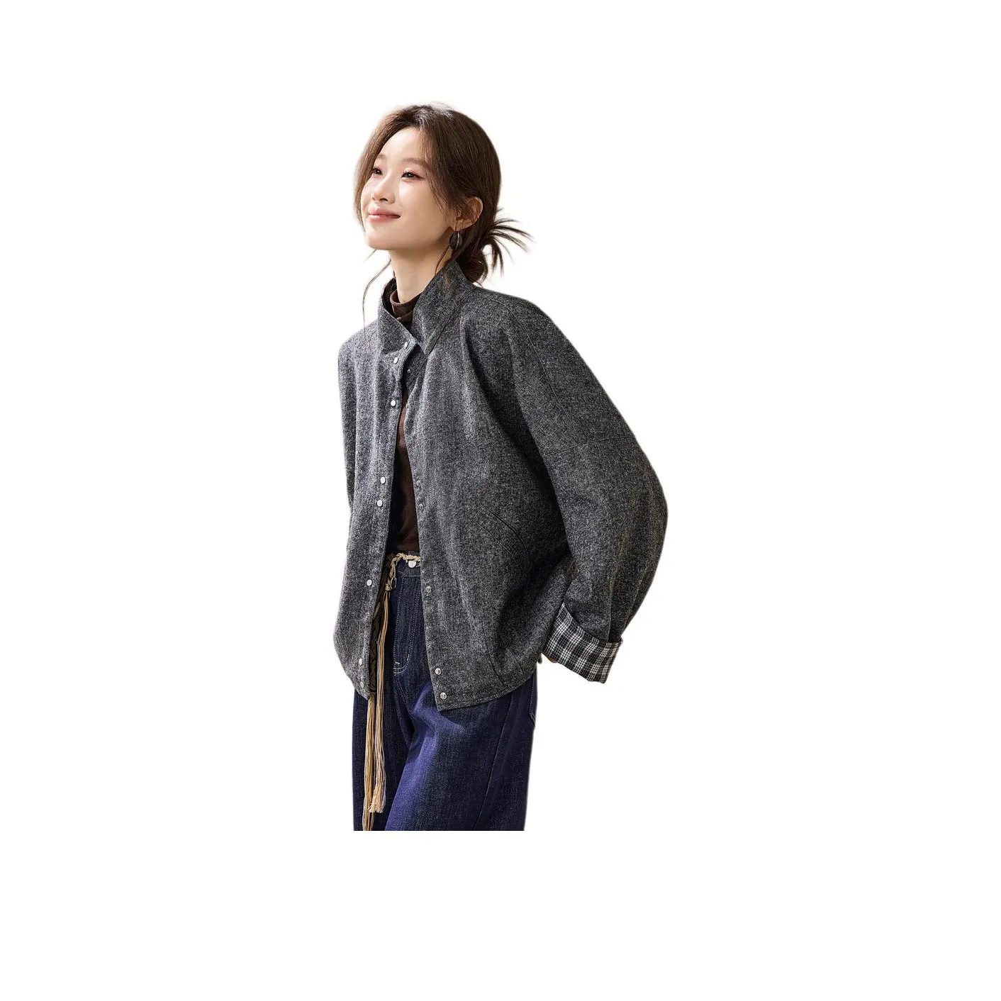 MOHANYIMEI Peaceful Серый Женский Пальто