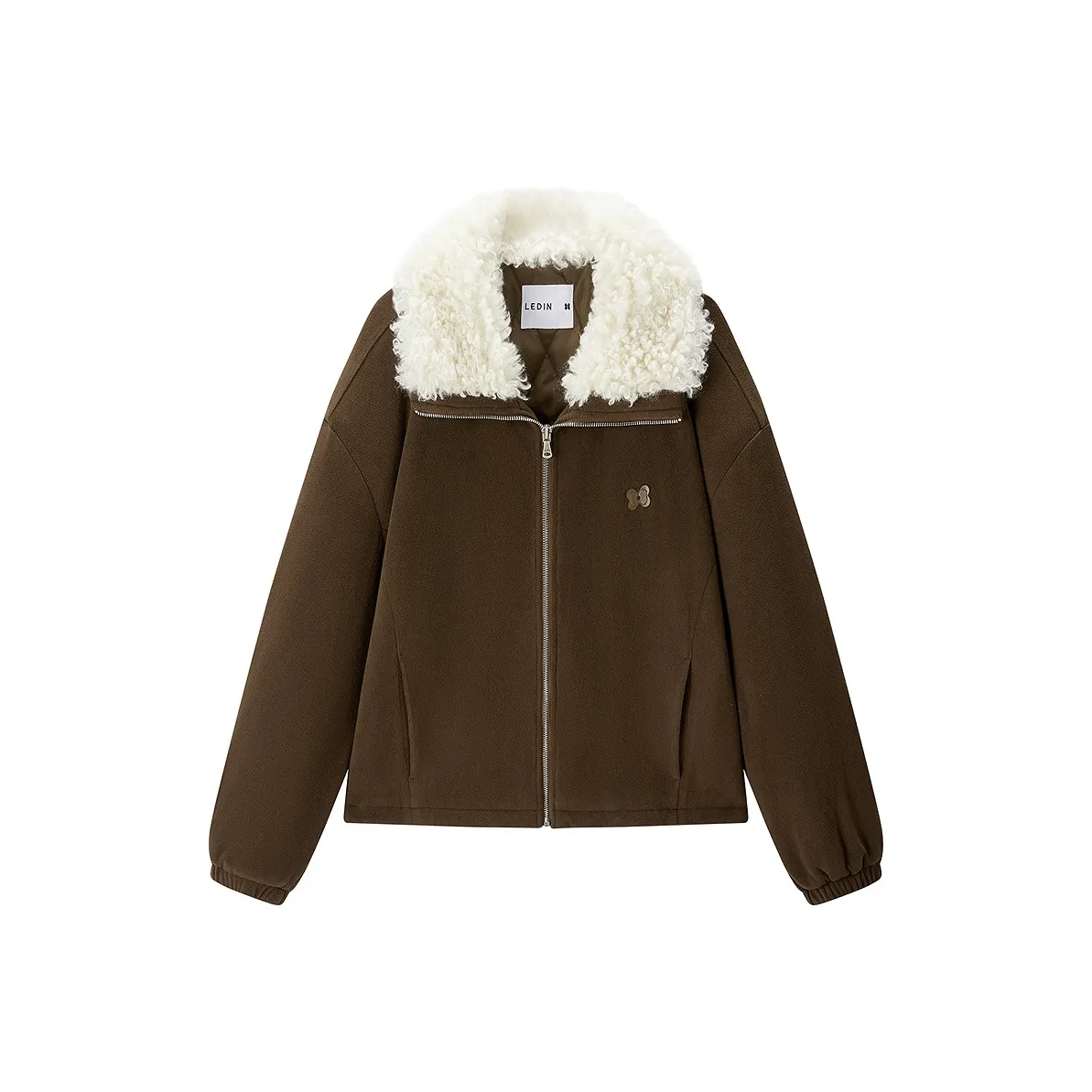 LEDIN Lilac Brown В наличии Женское короткое пальто