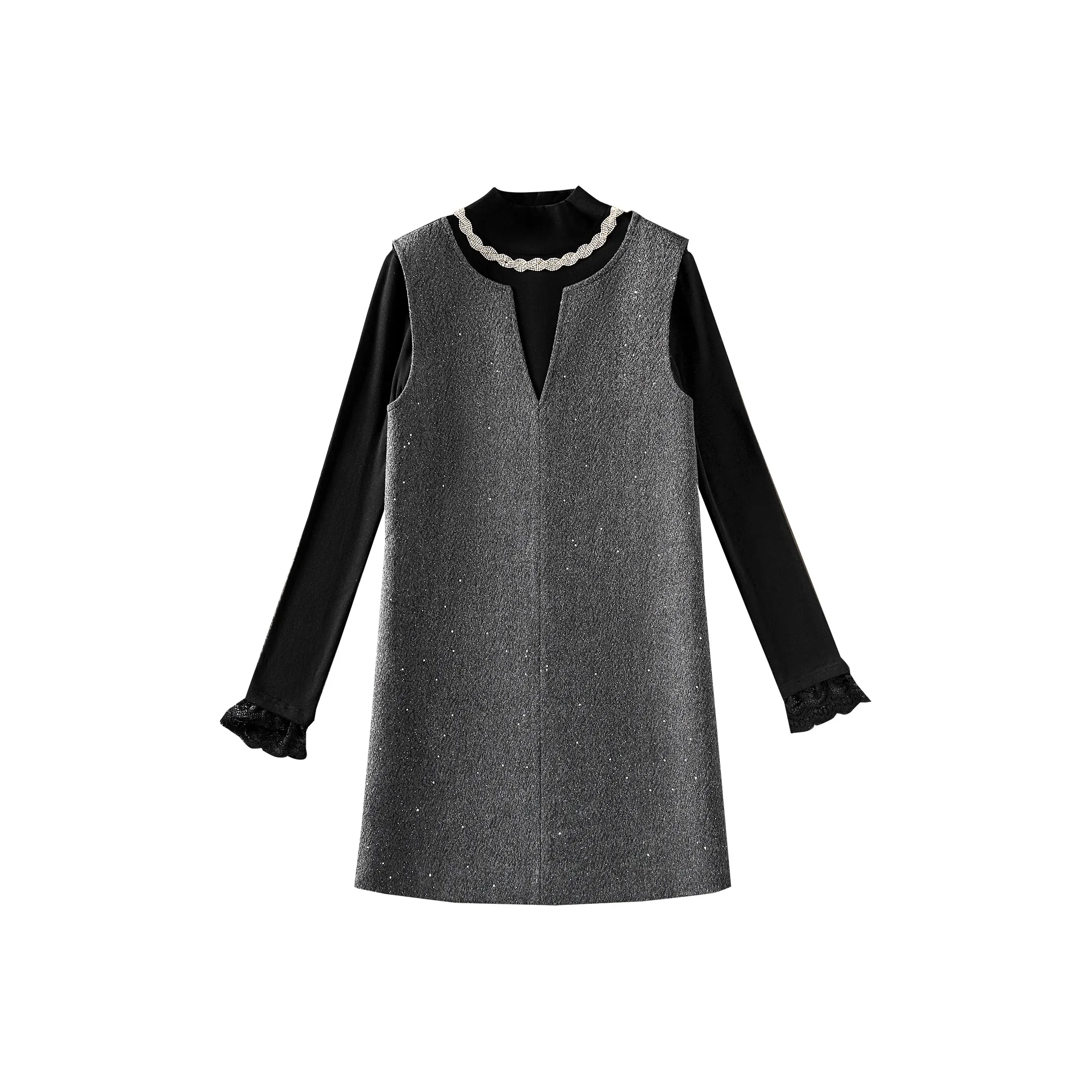 TOUCH Комплект с юбкой Женские Черный+Темно-серый