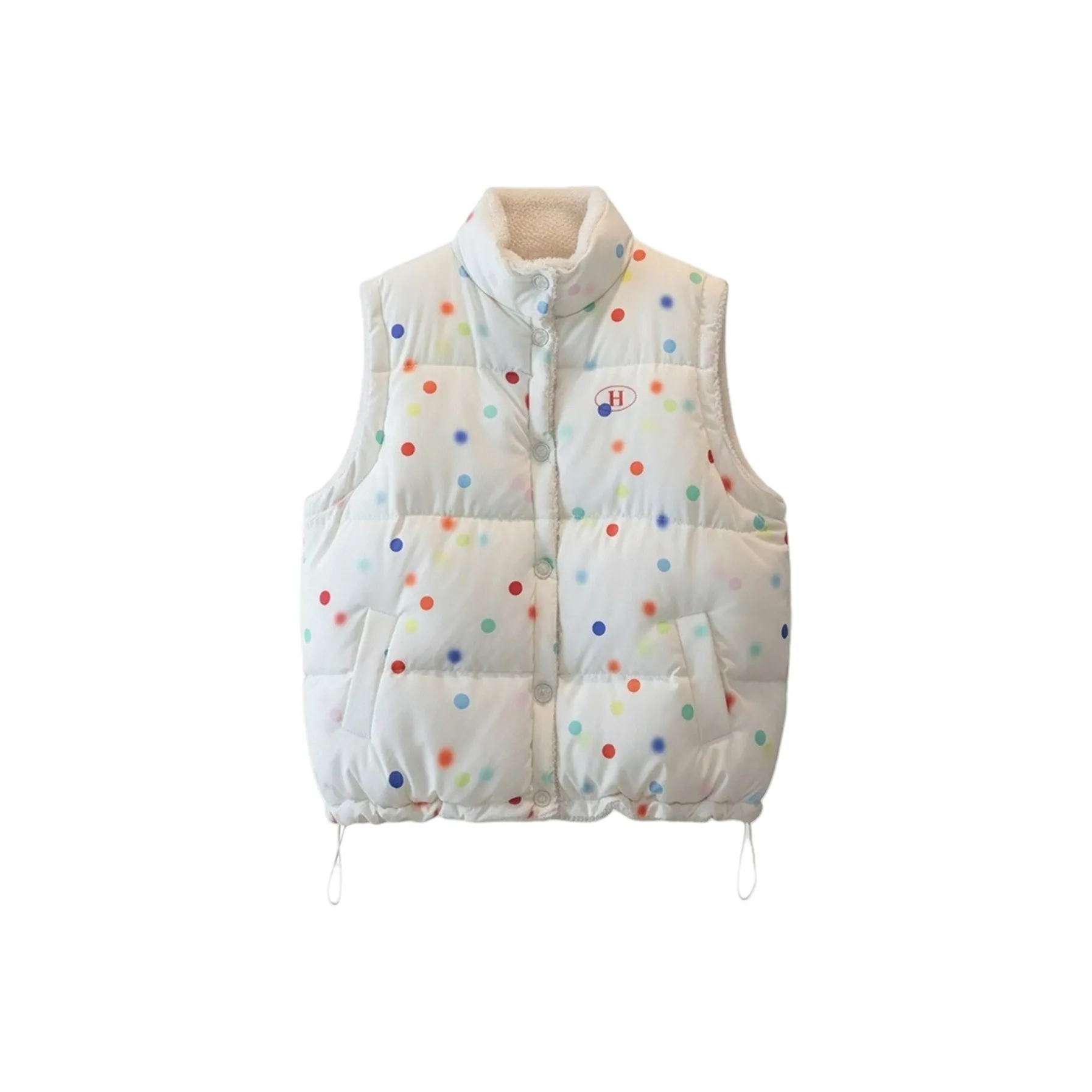 XIAOLIZI Многоцветный Гороховый узор Унисекс Пуховики