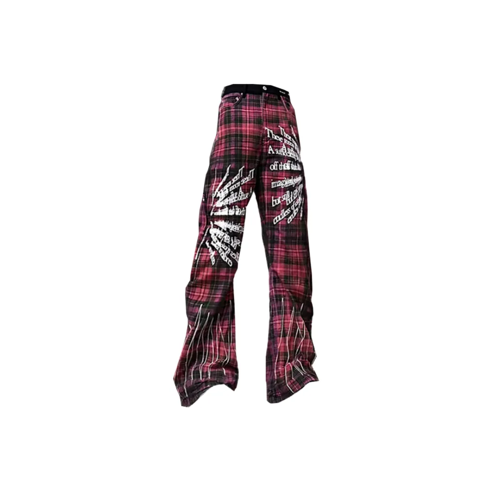 SNEIKLAU Красный Американский Уличный Стиль Унисекс Джинсы