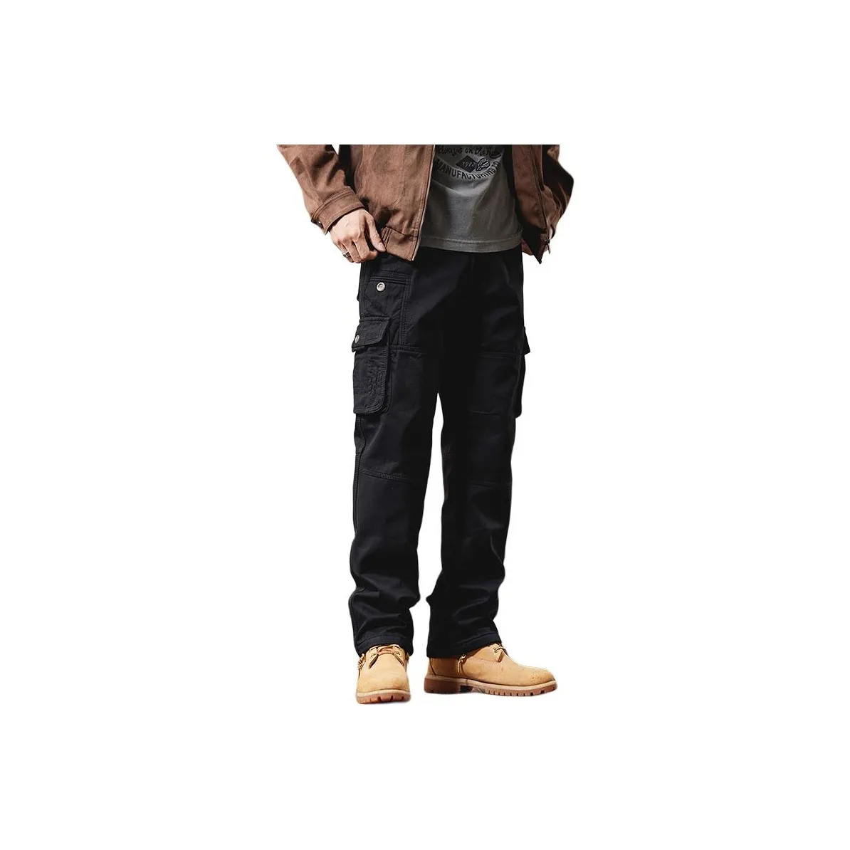 ZENGZHI Карго Брюки Свободный крой Прямой крой Унисекс