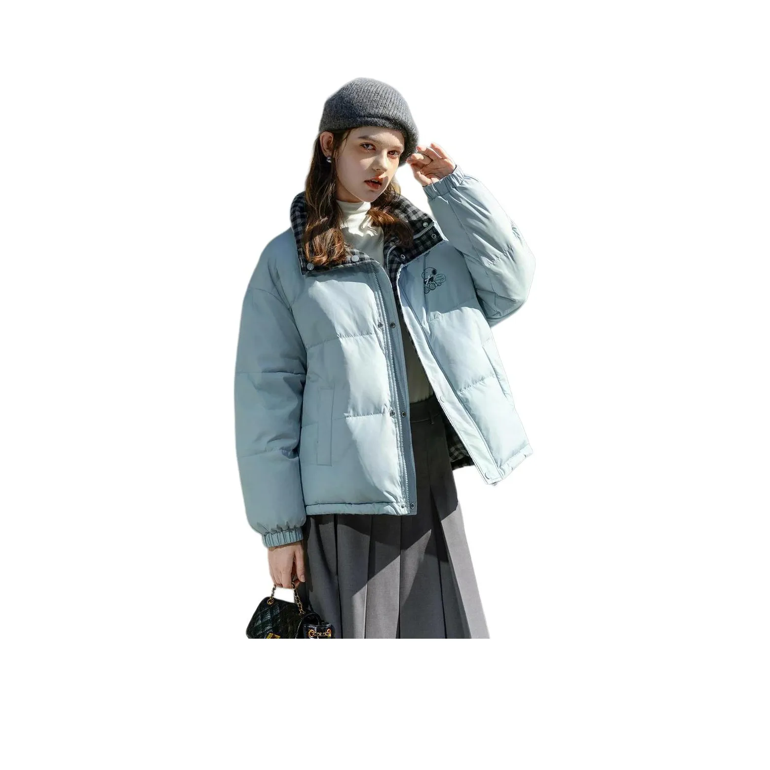 Tonlion Пыльно-синий женский пуховик