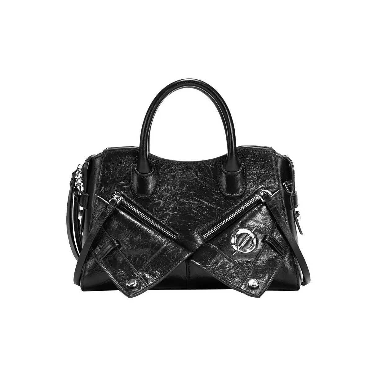 JELLYTOYBOY Коровья кожа с искусственной кожей Reconstruct байкерская сумка сумка женская черный оружейный серебристый розовый