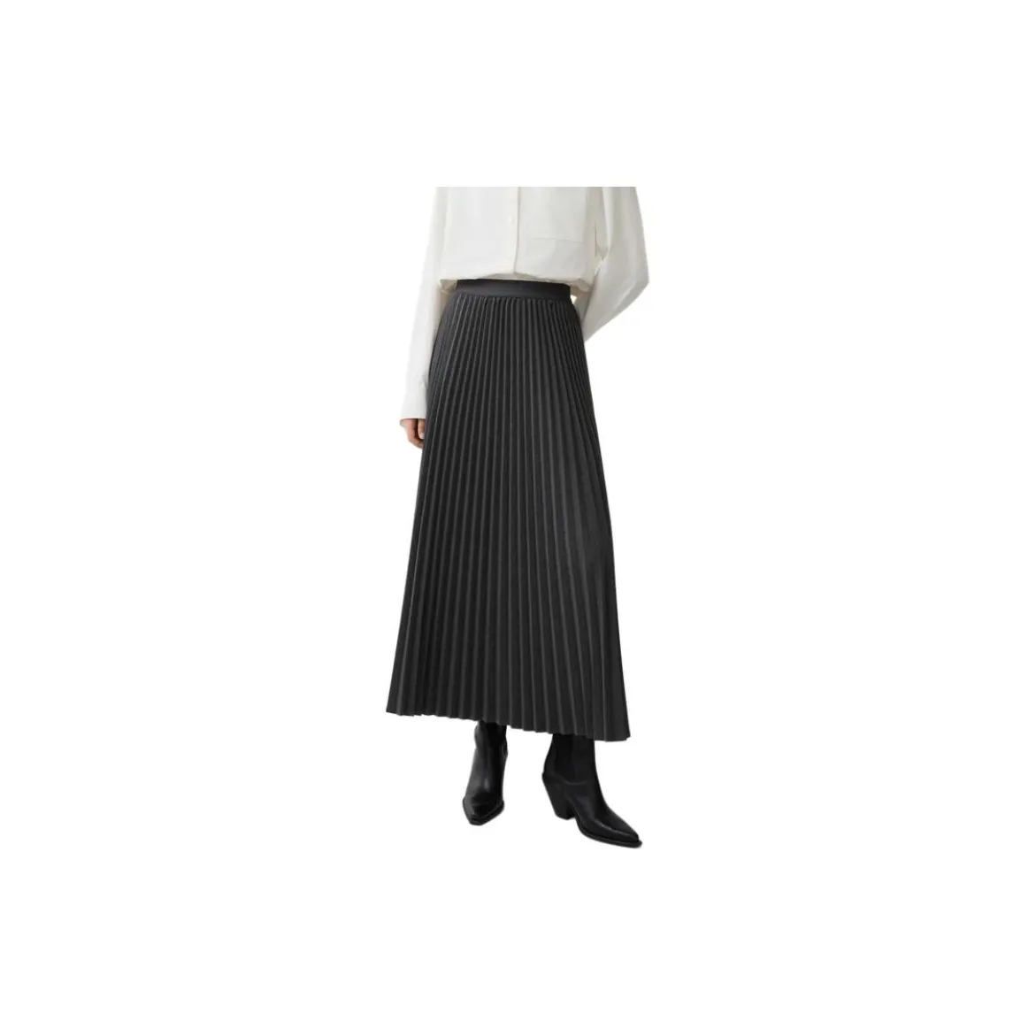 ELLE Темно-серый Женский Повседневный Длинный Юбка