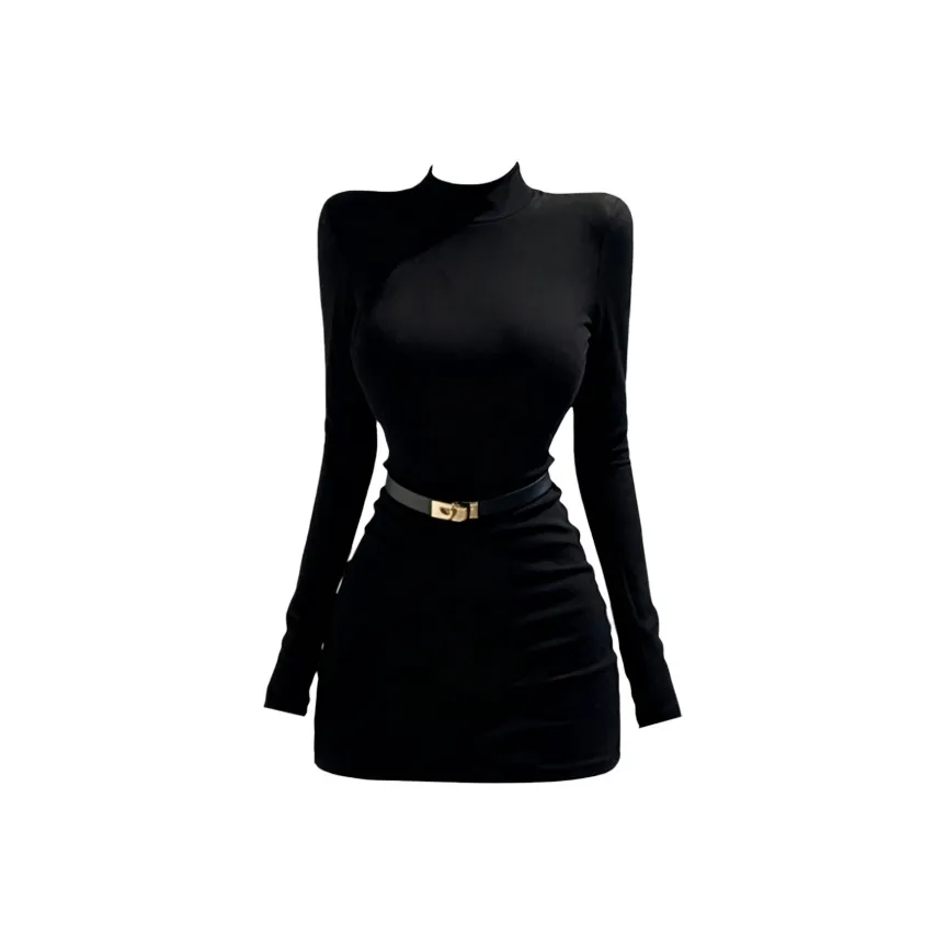 QIAOMONVHAI Длинное платье с длинными рукавами женское