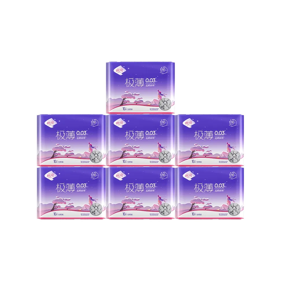 Soft Wind Research Society Soft Collection Медицинский стандарт Очень тонкий Дышащий Пads для менструации для использования в течение всей ночи