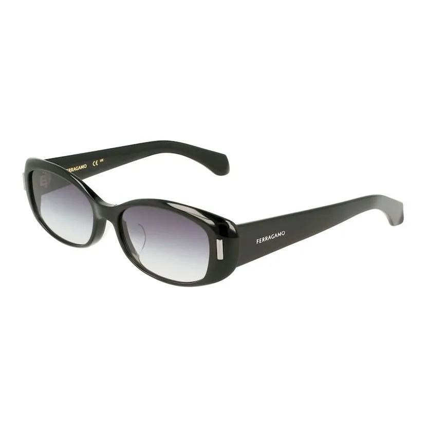 FERRAGAMO OVAL SUNGLASSES Женские Классический Черный Белый