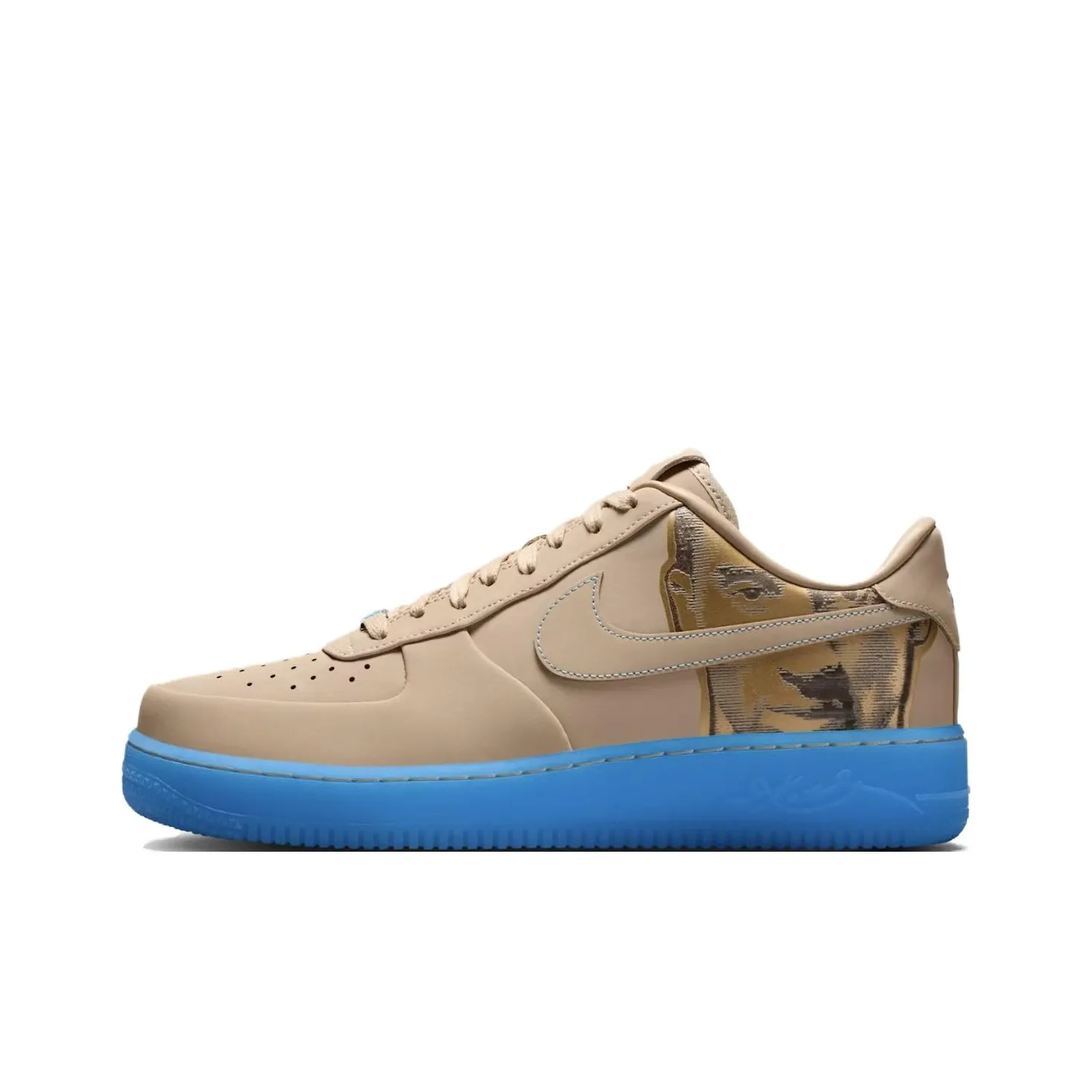 Nike x Коби Брайант Air Force 1 Slip-Resistant Abrasion-Resistant Low-Top Skateboard Shoes Unisex Brown Blue Найк x Коби Брайант Air Force 1 Slip-Resistant Abrasion-Resistant Низкие Кроссовки для Скейтбординга Унисекс Коричневый Синий