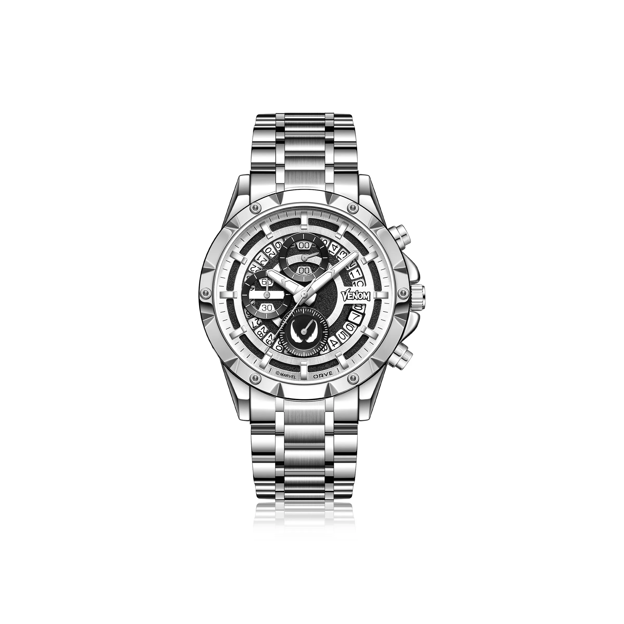 MARVEL Наручные часы Кварцевый механизм Ремешок из нержавеющей стали Часы Мужские Серебристый циферблат