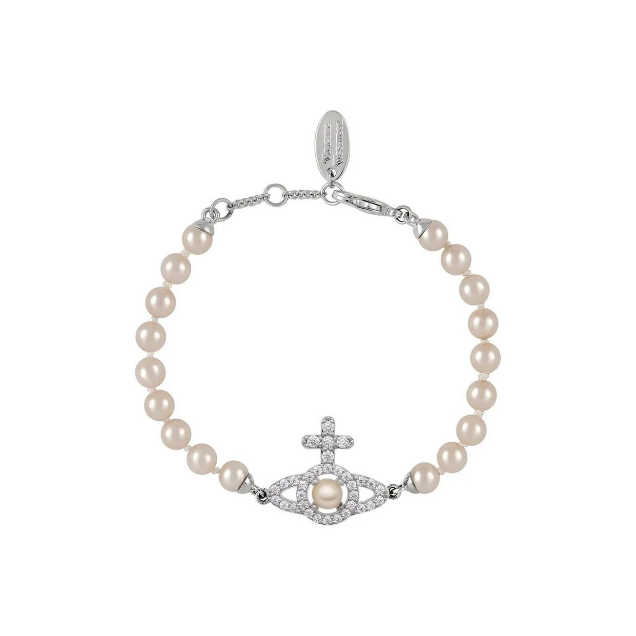 Vivienne Westwood Браслеты с жемчужным покрытием из платины женские серебряные белые