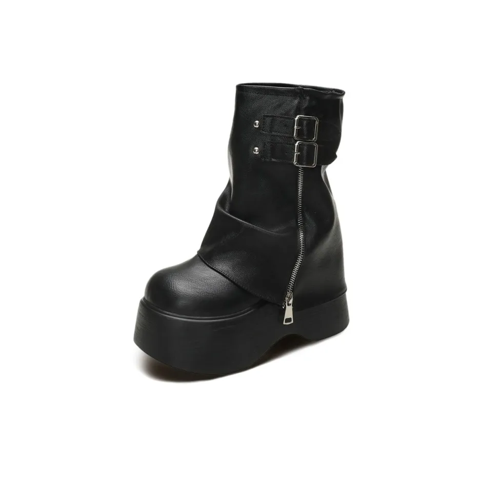 7 SEVFUN С флисовой подкладкой Термические Винтаж Нишевый Британский стиль Ботильоны Женские