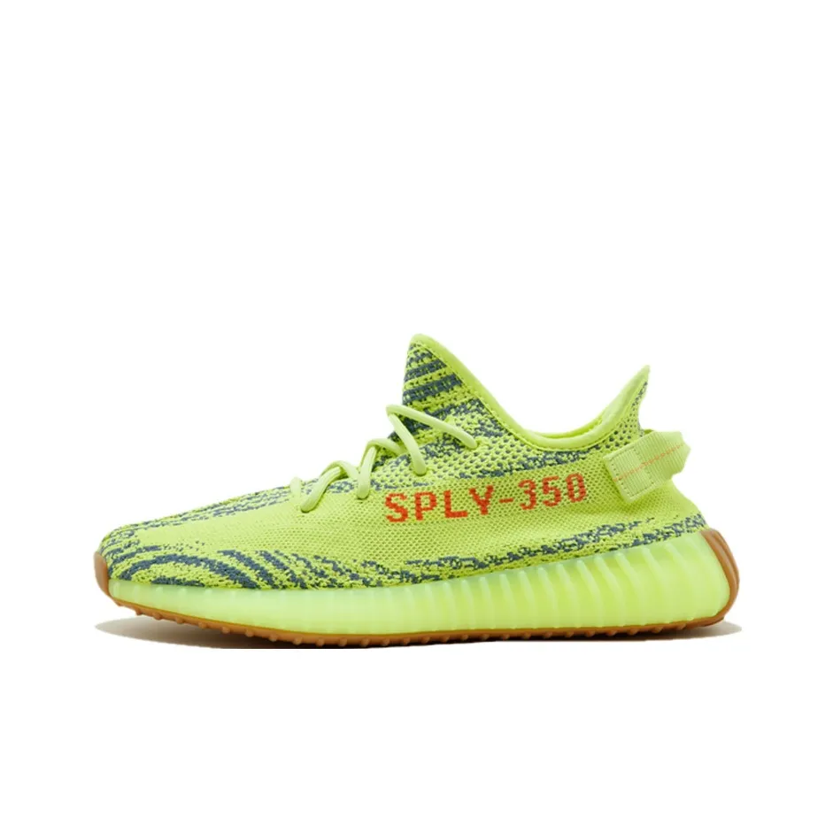 Adidas Originals Yeezy Boost 350 V2 Желтый Зебра 'Semi Frozen Yellow' Амортизация Низкий Топ Повседневная Обувь Унисекс Неон Зеленый