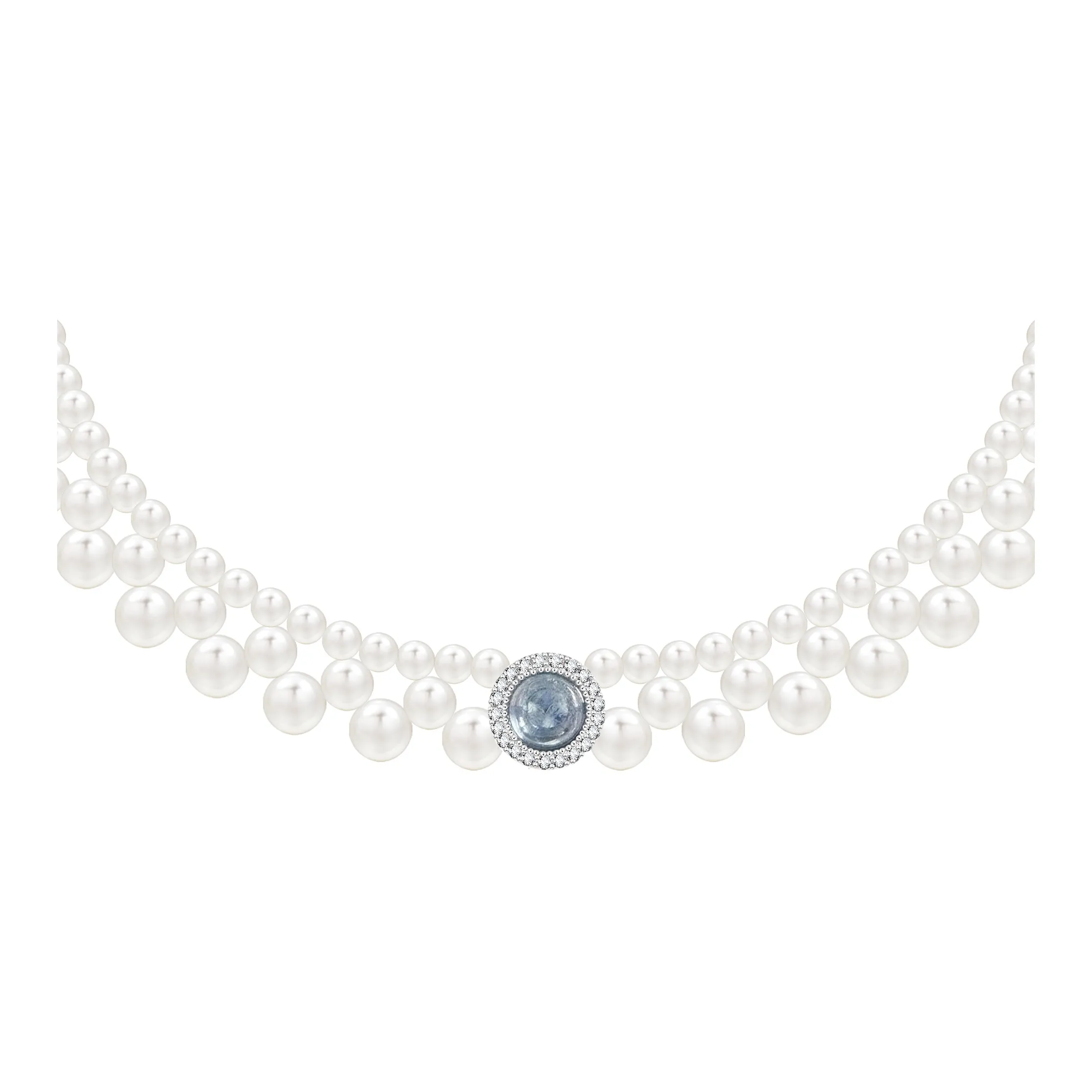 KEYS VIA Медный сплав Аквамарины Искусственная жемчужина Синтетический кубический цирконий Ожерелья Женские