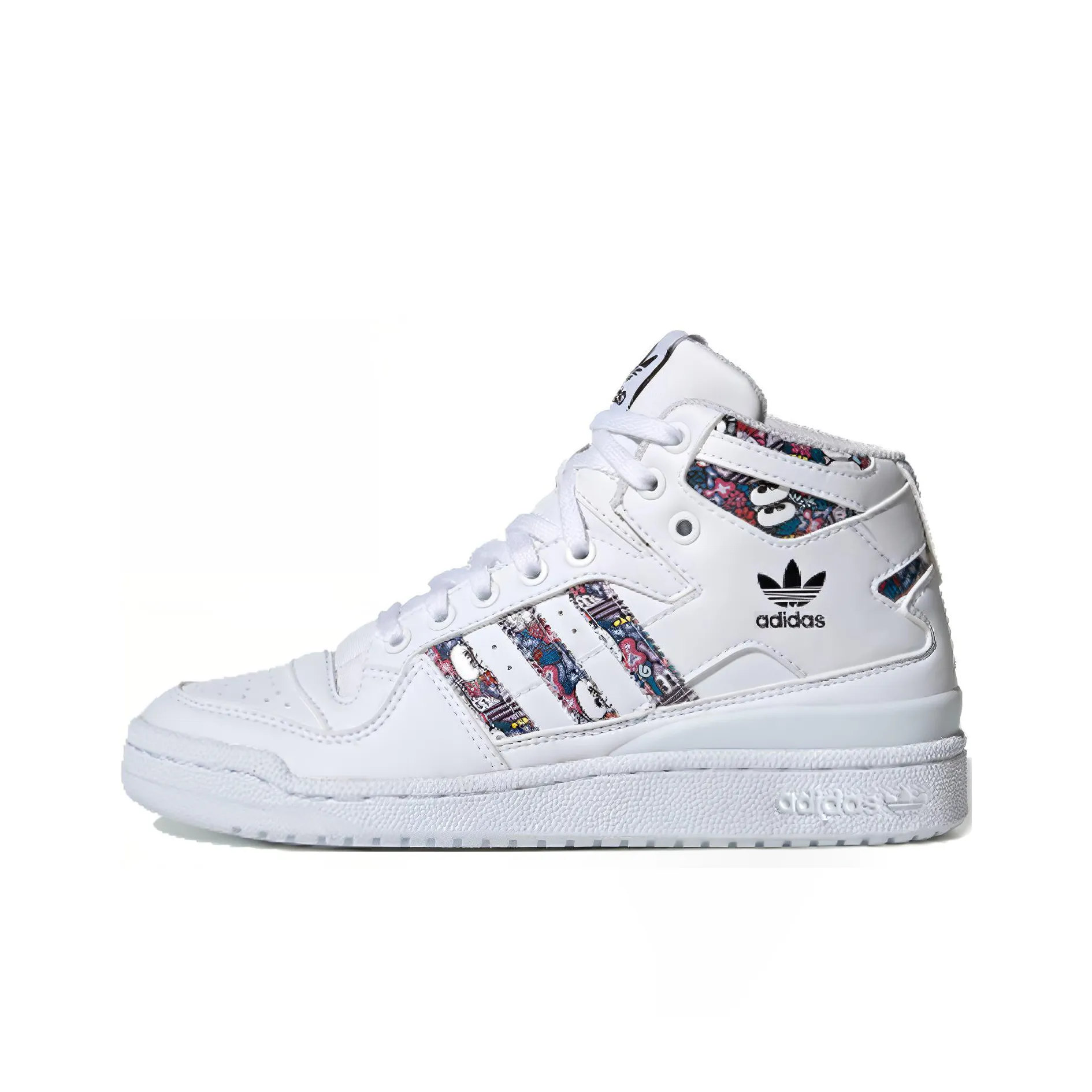 Adidas Originals Forum Mid Abrasion Resistant MID Топ Кроссовки для скейтбординга Женские Белые Цветочные