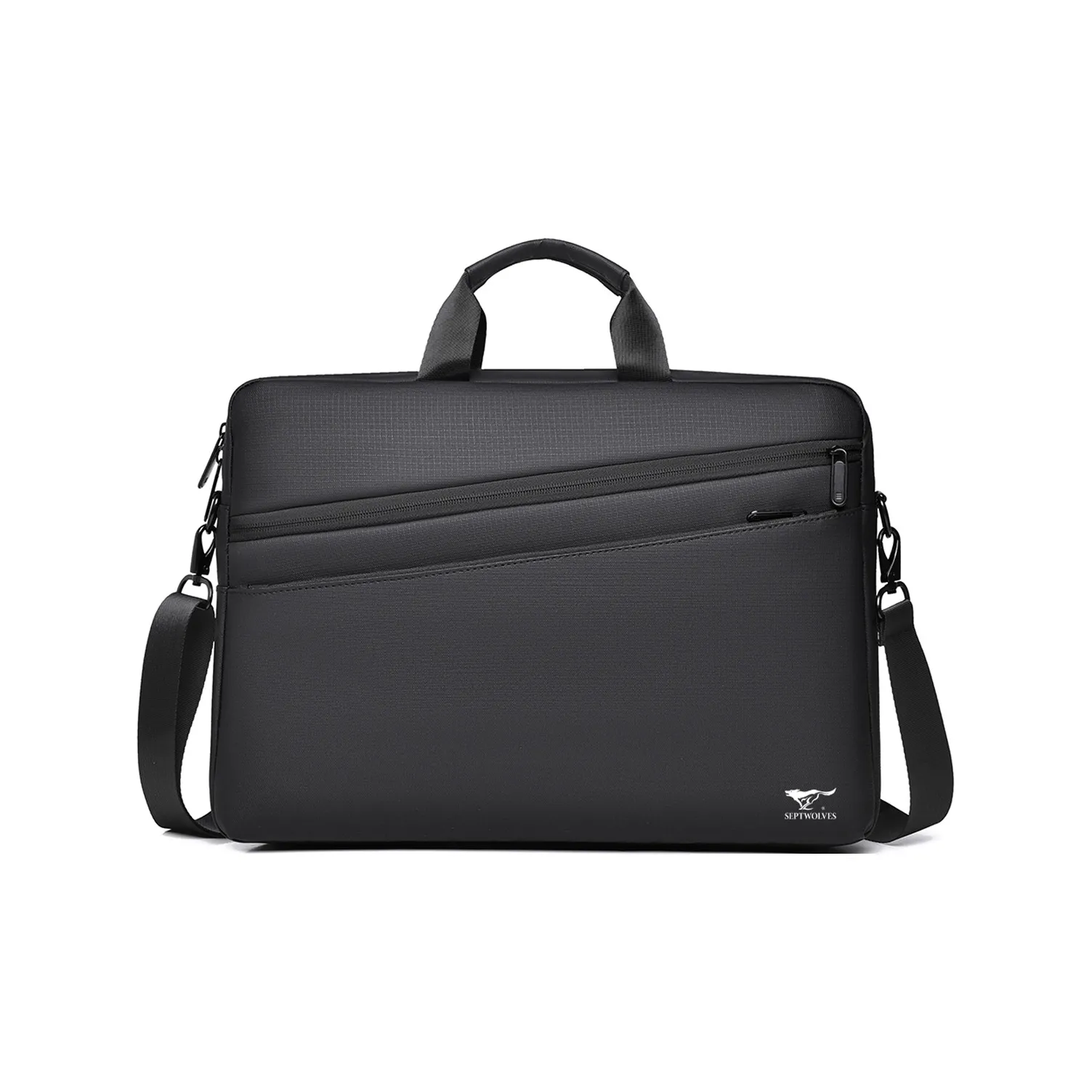 SEPTWOLVES Сумка для ноутбука из синтетической кожи стандартная мужская черная