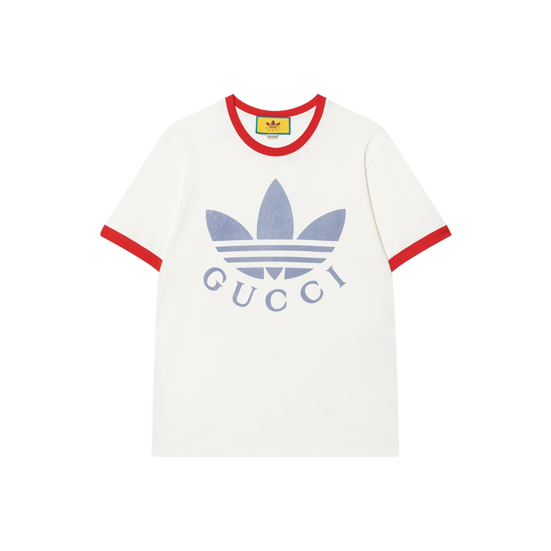 GUCCI X ADIDAS Collaboration Рукав с спущенным плечом T-рубашка Женская Белая