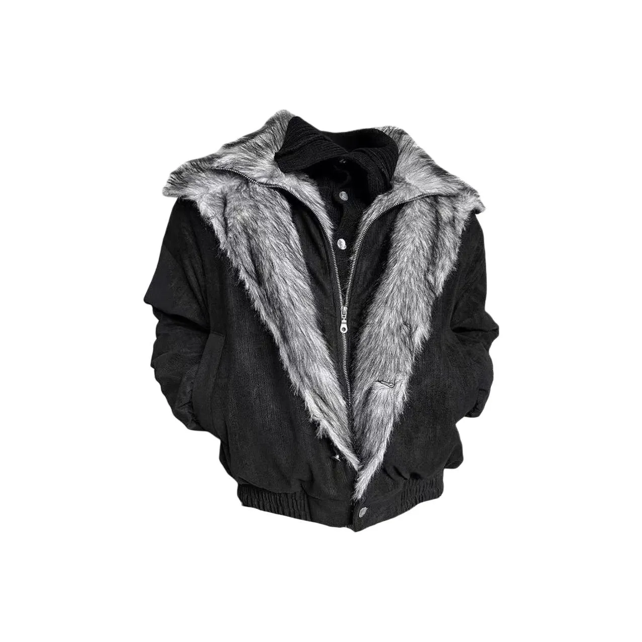 JIMI JONS Black Wolf King Mock Двухкомпонентный унисекс пуховик