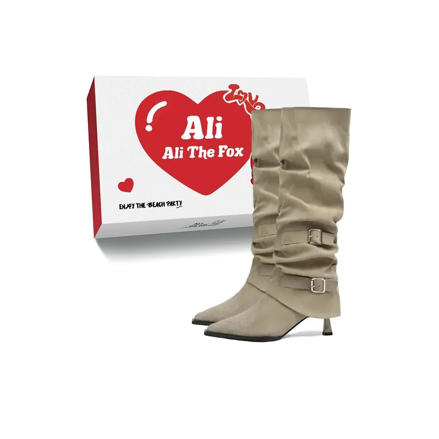 Али Тх Фокс Замша Винтаж Элегантность Британский стиль Колено Высокие сапоги Женские