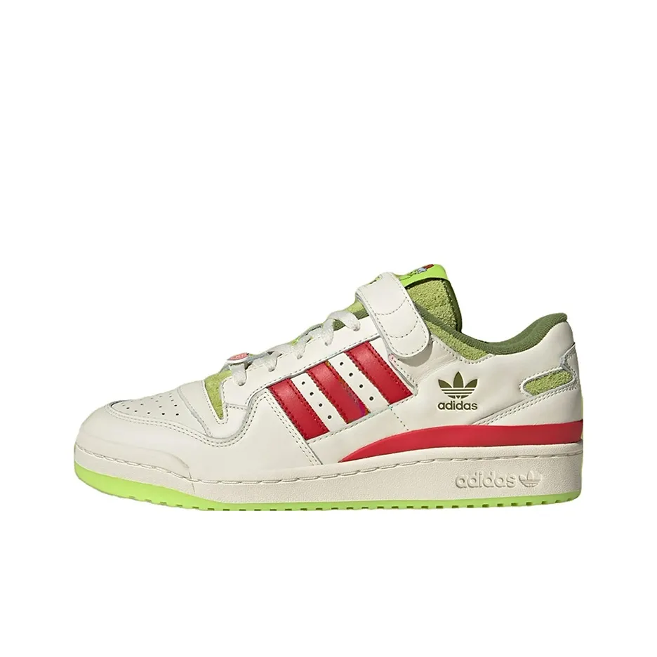 Adidas Originals x The Grinch Forum Low Скейтборд Кроссовки Мужские Белый Зеленый Красный