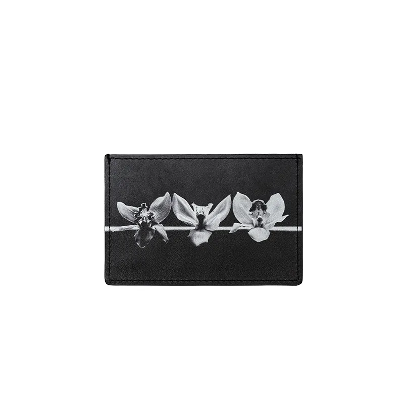 GROTTO Robert Mapplethorpe Коровья кожа Держатель для карт Унисекс Черный цветок