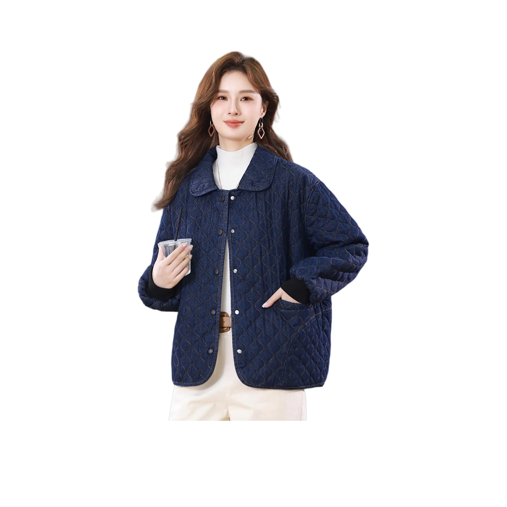 Kangaroo Джинсовый синий Женская Джинсовая куртка