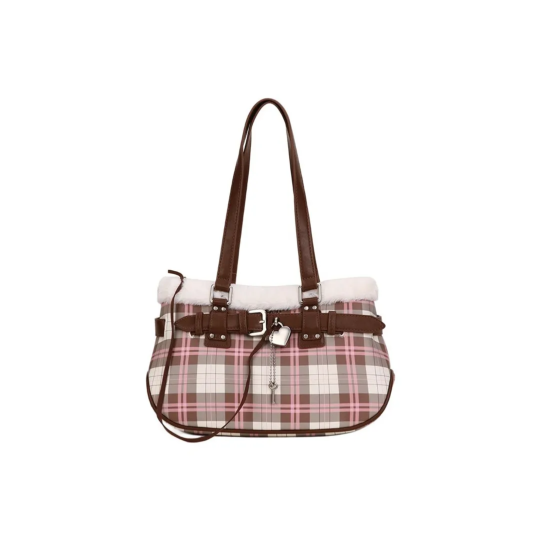 VANWALK ПУ (полиуретан) Сумка через плечо Большая Женская Белая Коричневая Розовая