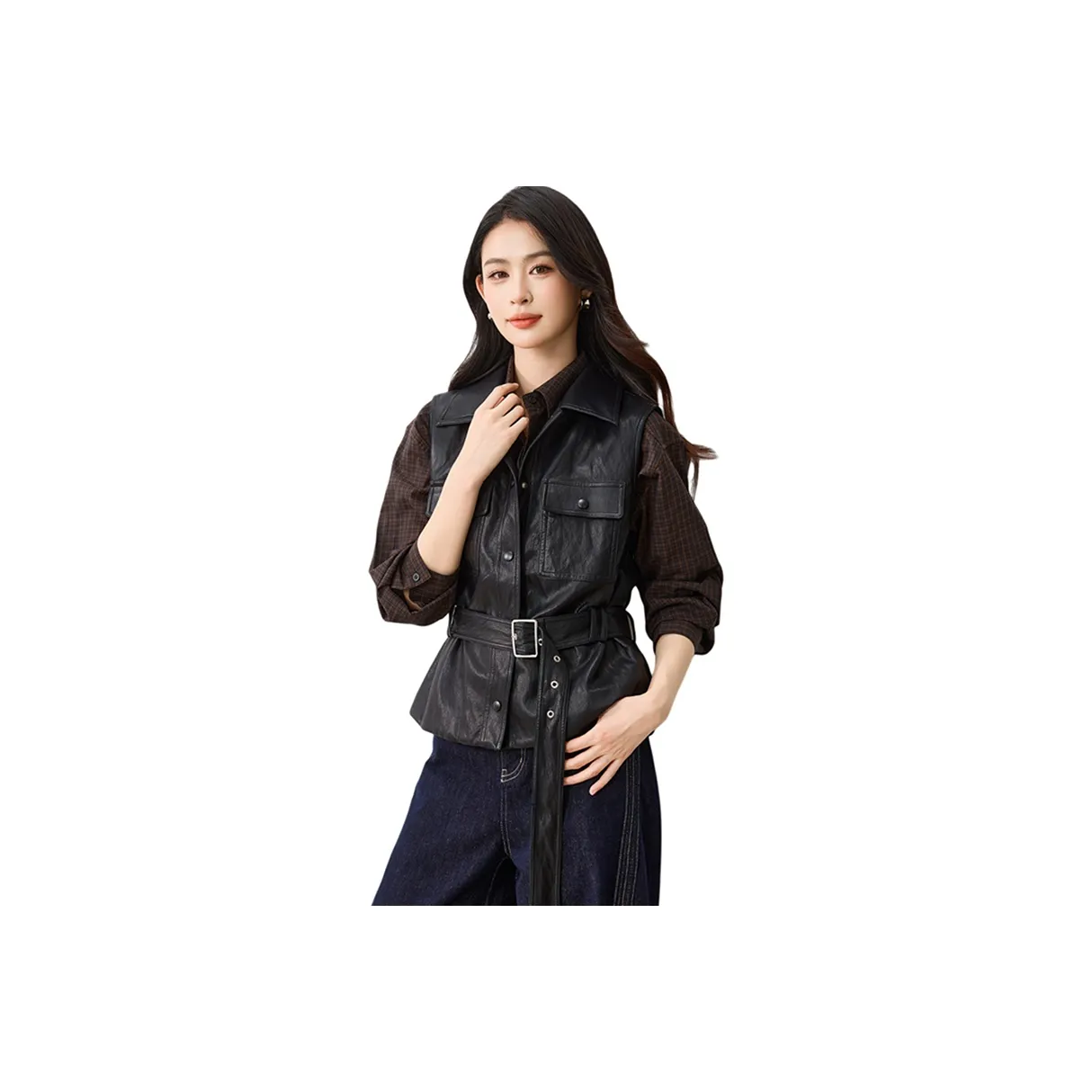 FAVMARTHA Черные Женские Жилеты