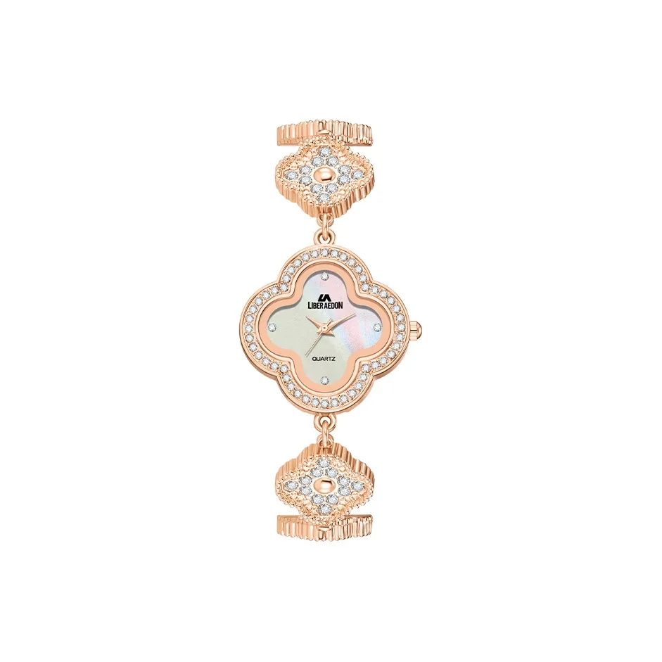 LIBER AEDON Наручные часы Кварцевый механизм Золотое покрытие Ремешок из жемчужной раковины Циферблат Цвет Женские часы