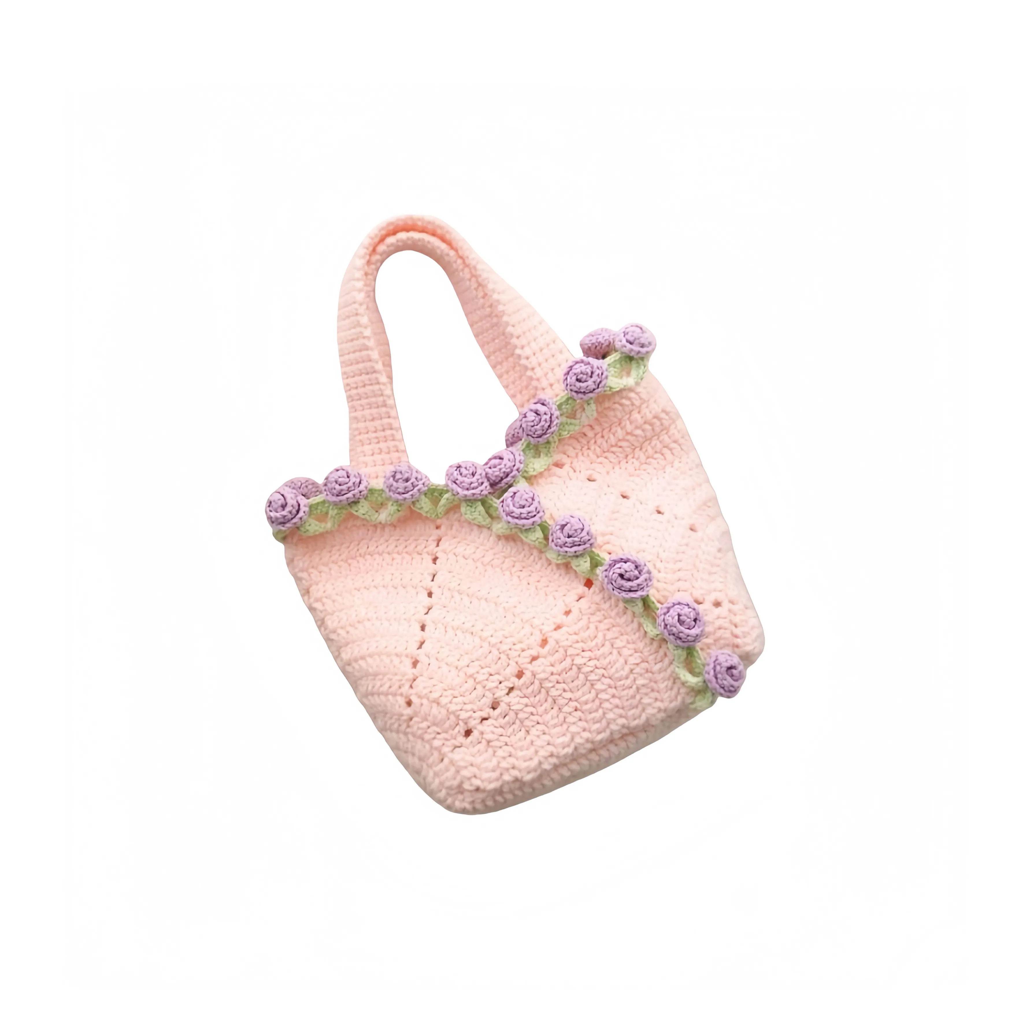 LOGISTAR Вязальная игла Ткани вязаные Розовый Цветочный Сумка DIY Пряжа Crochet Цветочный Сумка Материал Сумка DIY Игрушки