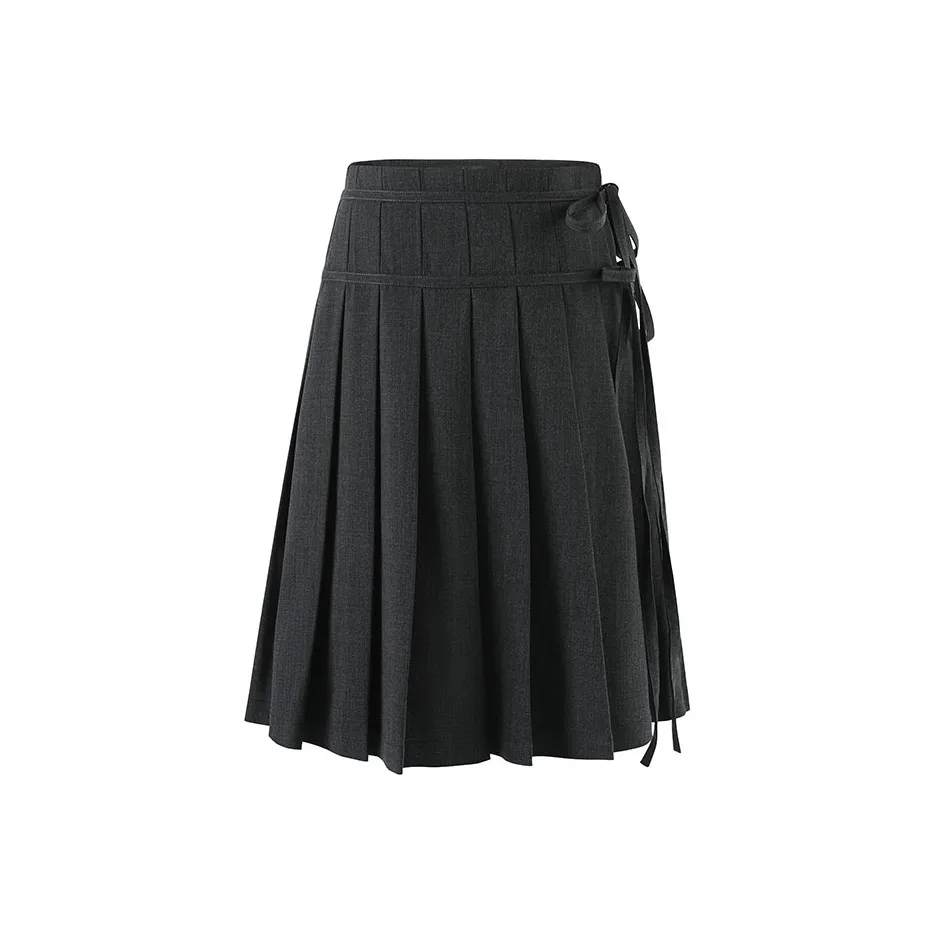 DITB Темно-серый Женская Повседневная Длинная Юбка