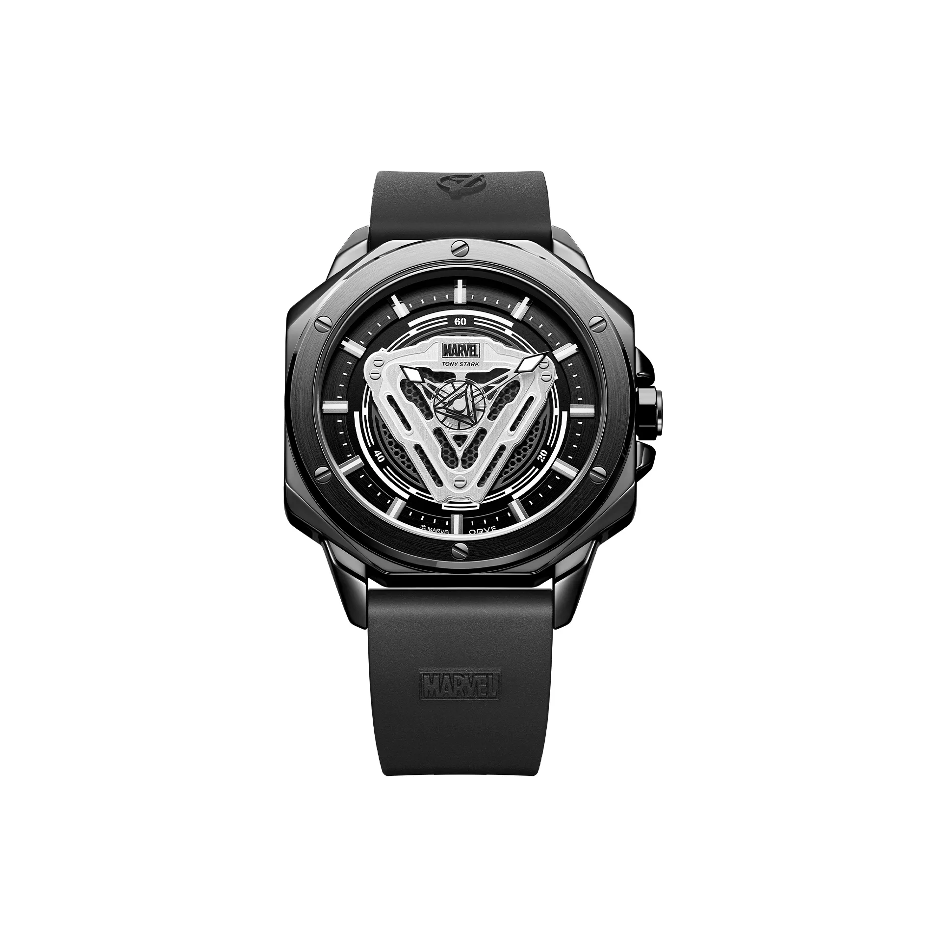 Disney MARVEL IRON MAN Кварцевый механизм Силиконовый ремешок Часы Мужские Черный циферблат