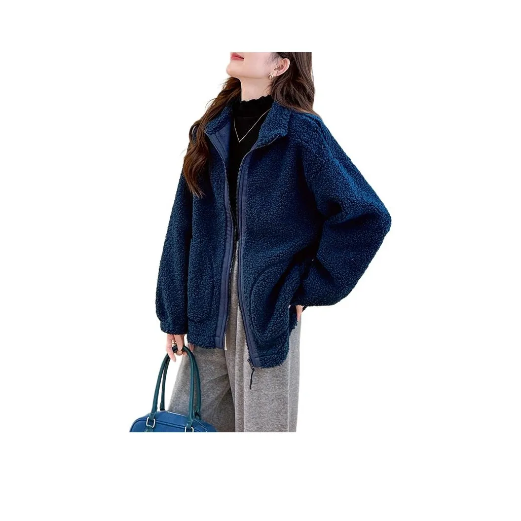 Tonlion Свет Темно-синий Синий Женские Меховые изделия