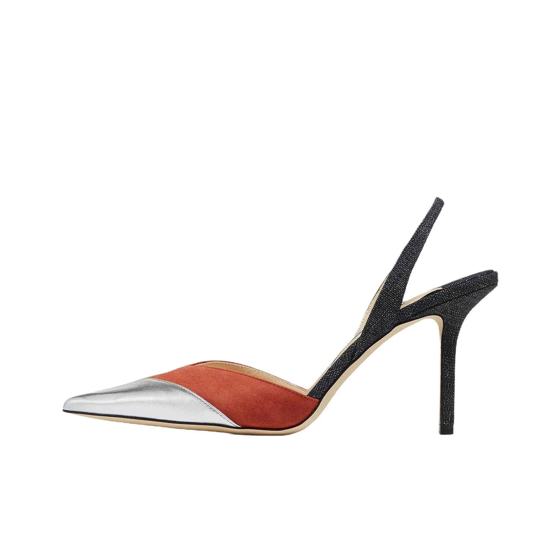 Jimmy Choo Thia 85 Узкий каблук Высокие каблуки 8,5 см Женские Черный Красный и Серебряный Многоцветный