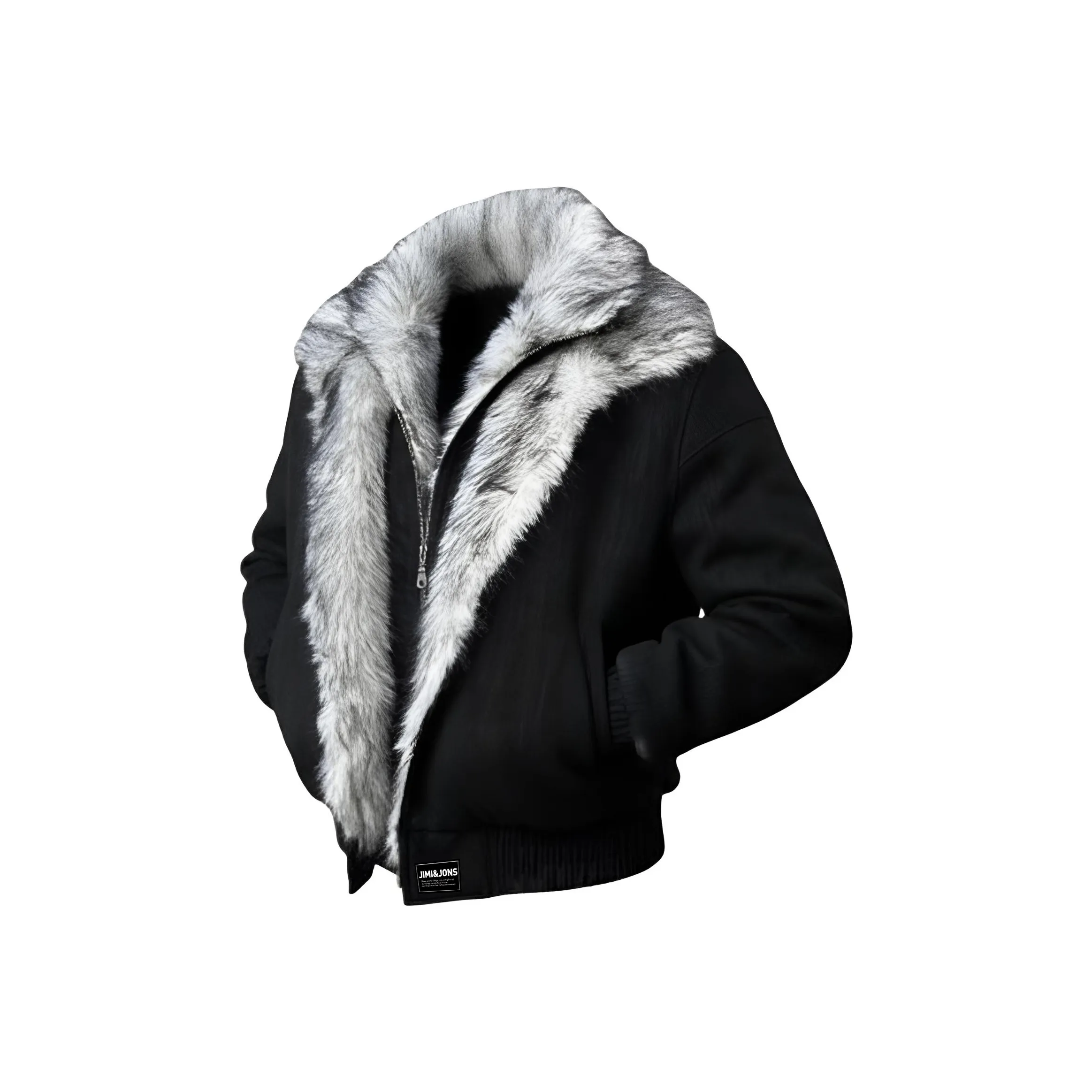 JIMI JONS Black Wolf King Mock Двухкомпонентный унисекс пуховик