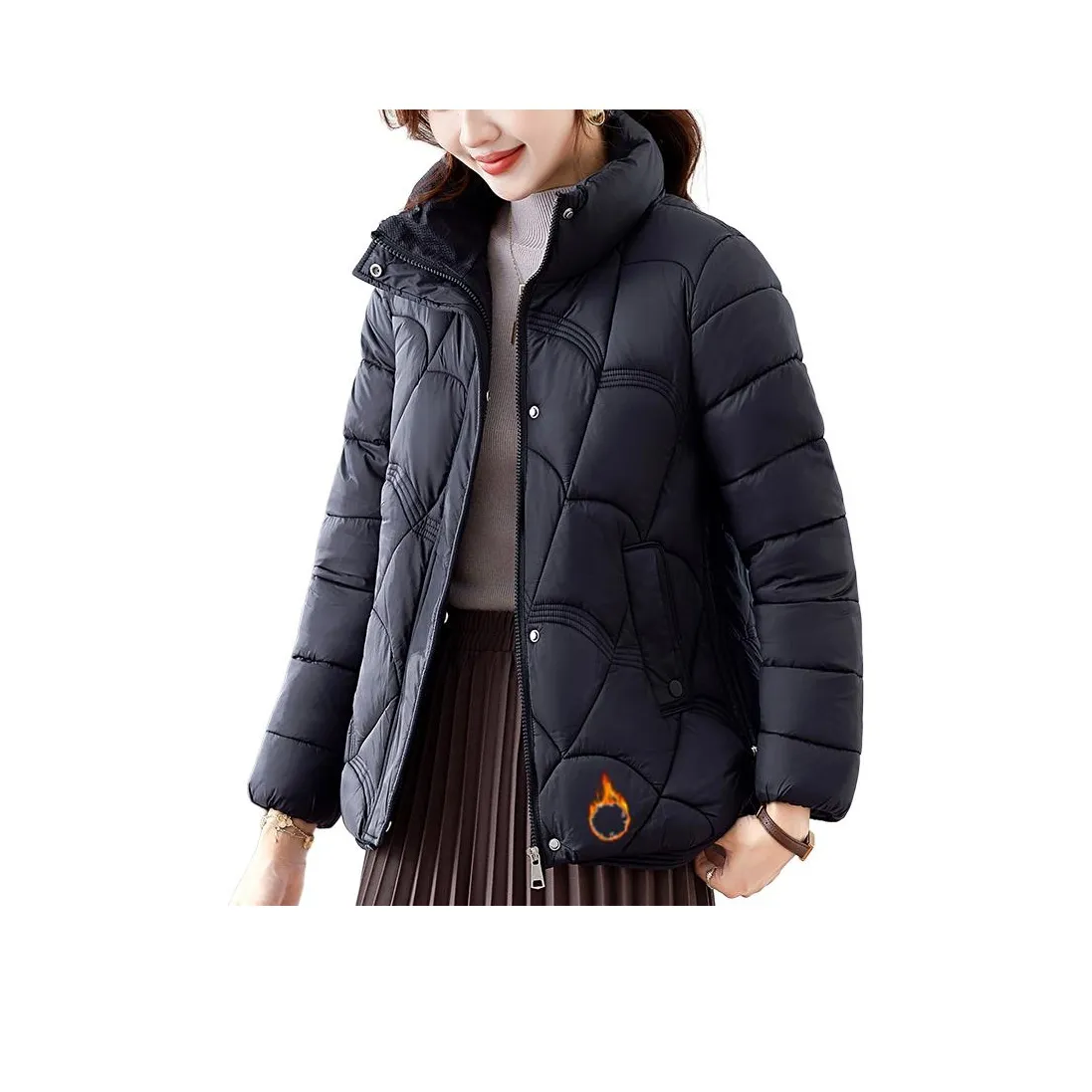 The Temptation Of The Muse Воротник-стойка Хлопковый пуховик Женский