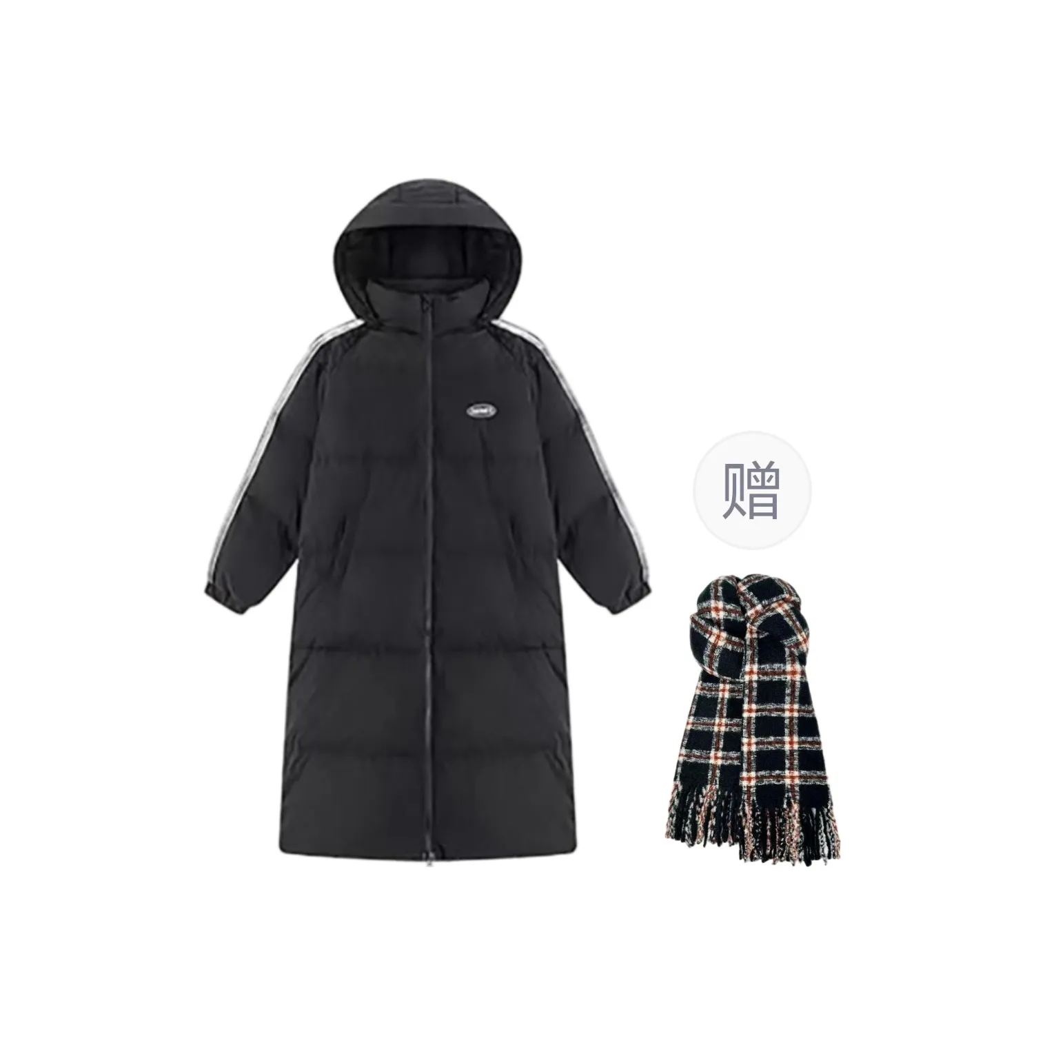 GHPC Черный С подарками Шарф Женские Пуховики