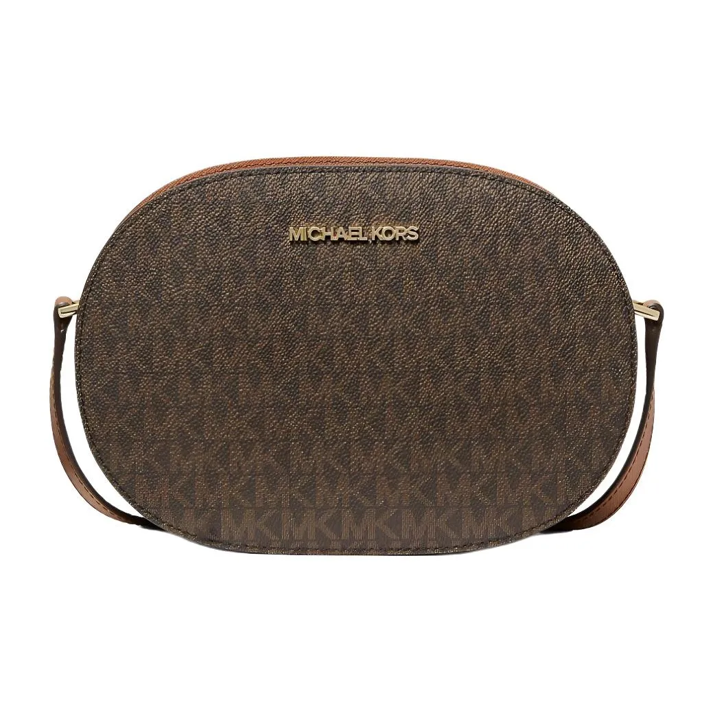 MICHAEL KORS Jet Set Travel Холст Сумка через плечо Средняя Женская Коричневая