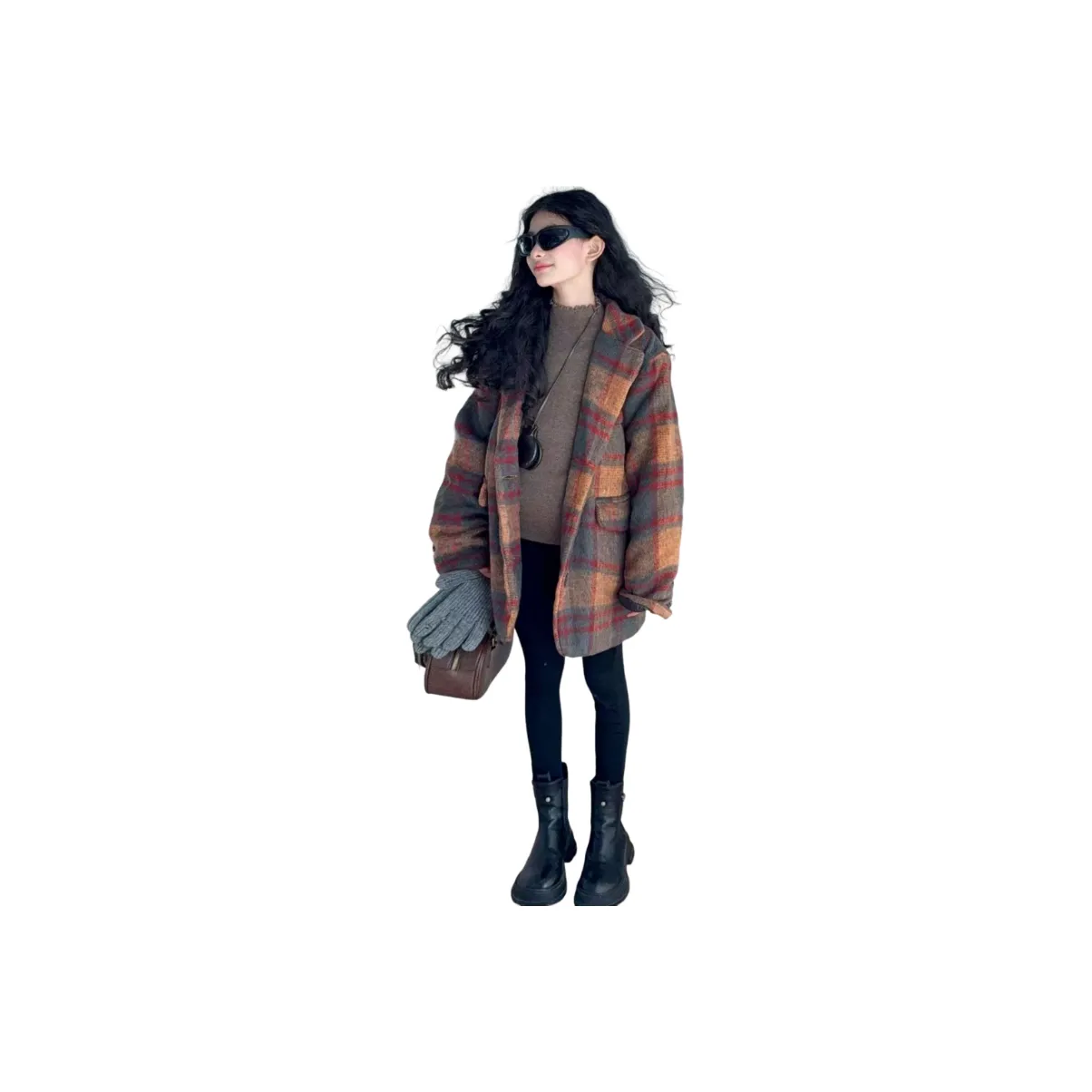 AIXINA Клетчатый MID Длина (размер в длину) Нейлон Пальто Зимний Подростки