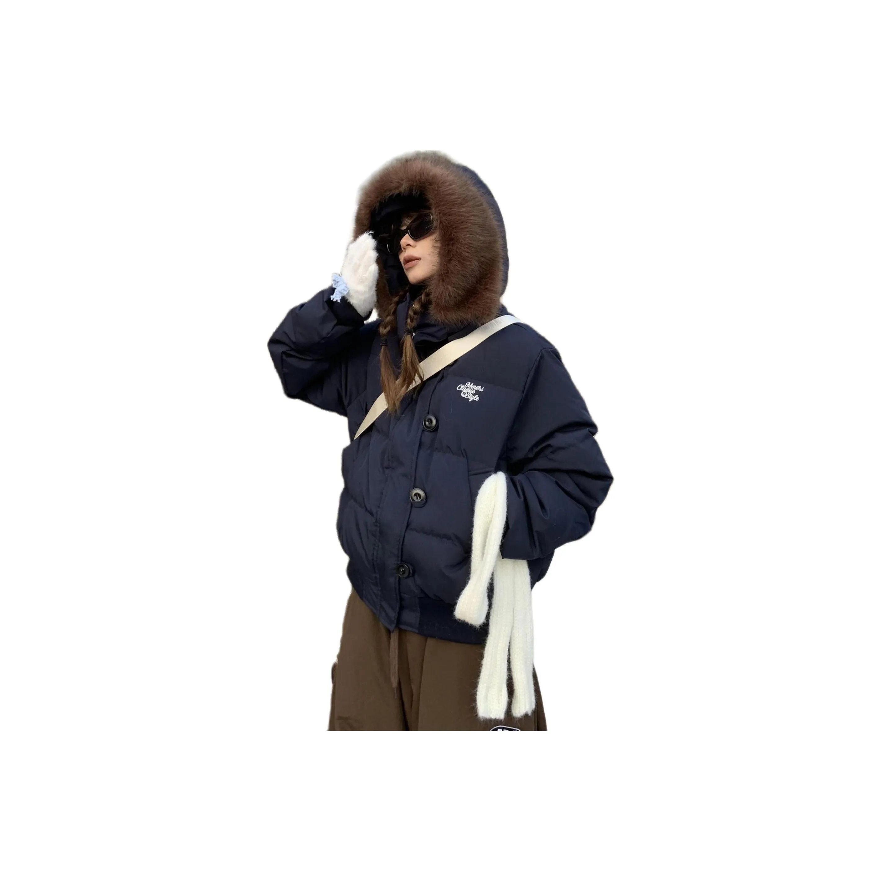 Aghr Темно-синий Синий Женские Пуховики