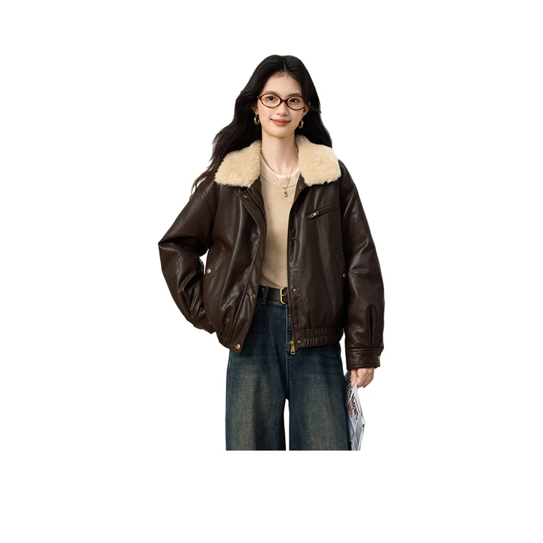 FAVMARTHA Кожа Куртка Женская
