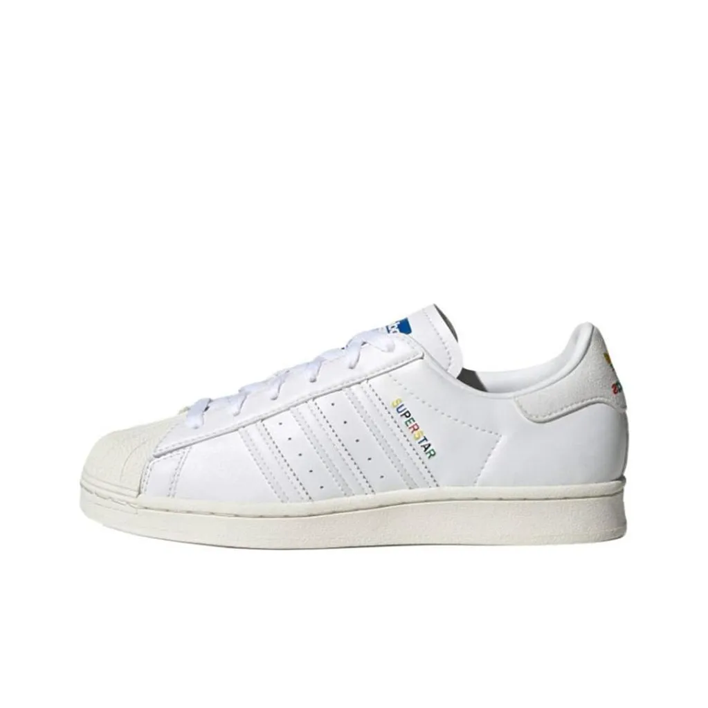 Adidas Originals Superstar Series Износостойкий и Легкий Низкий Топ Скейтборд Кроссовки Женские Белые