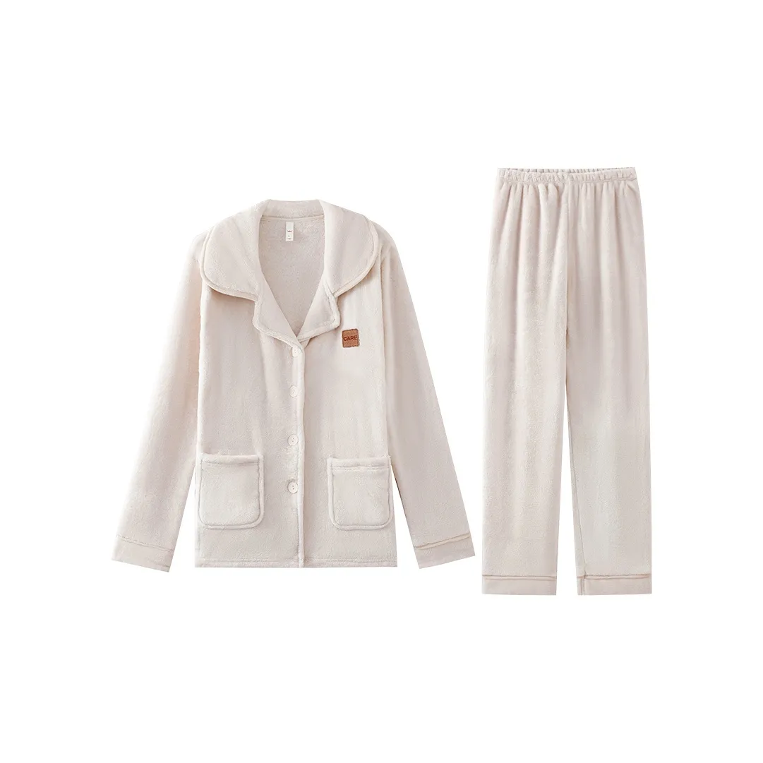 Lanza Бежевый Серый Женский Пижамный Комплект