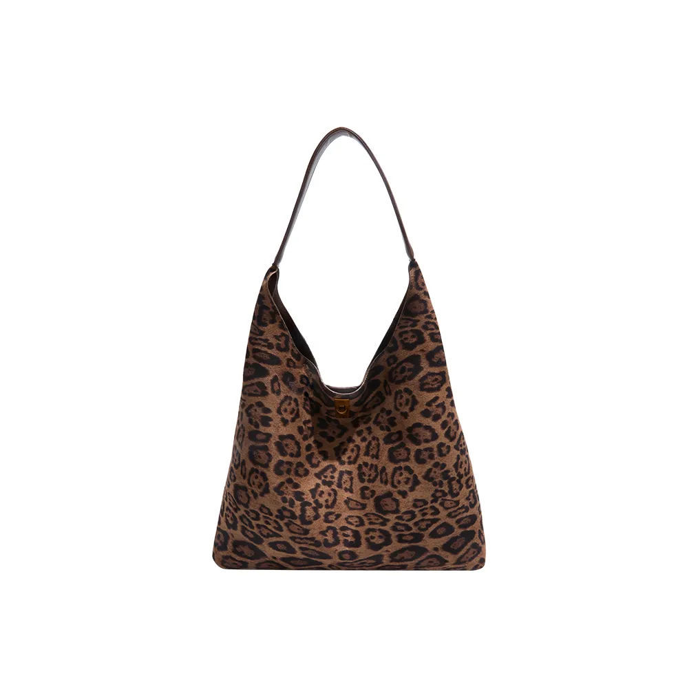 VENUCO Замша Плечевая сумка Стандартная Женская с леопардовым принтом Коричневый Кофейный