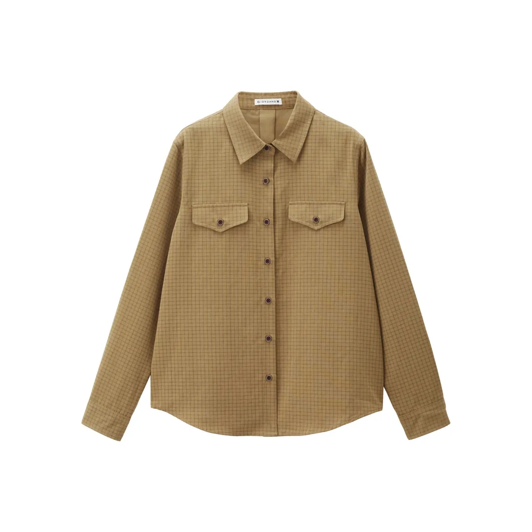 Giordano 02 Горчичный Желтый Женские Рубашки