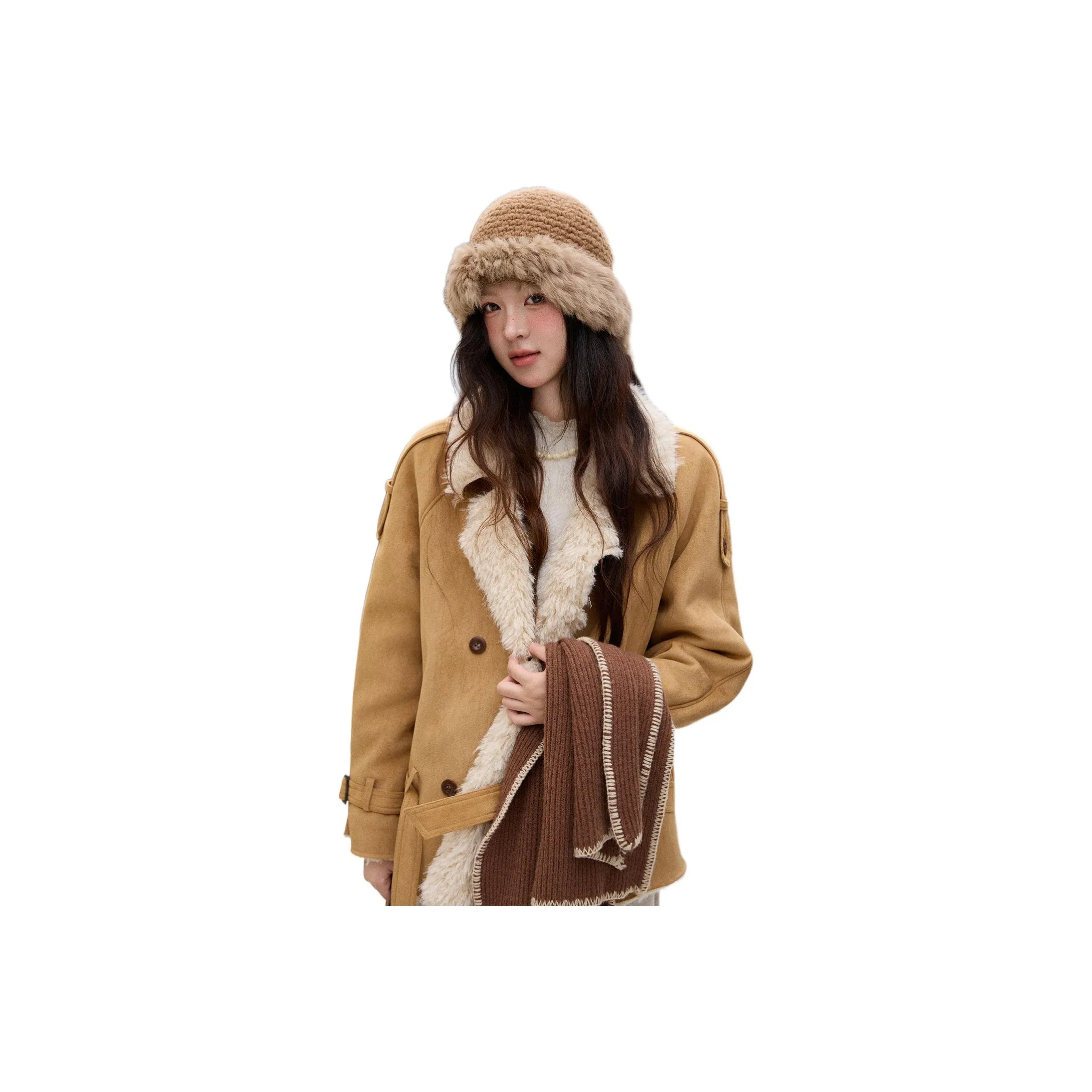 MISHOW Хаки-желтое женское пальто