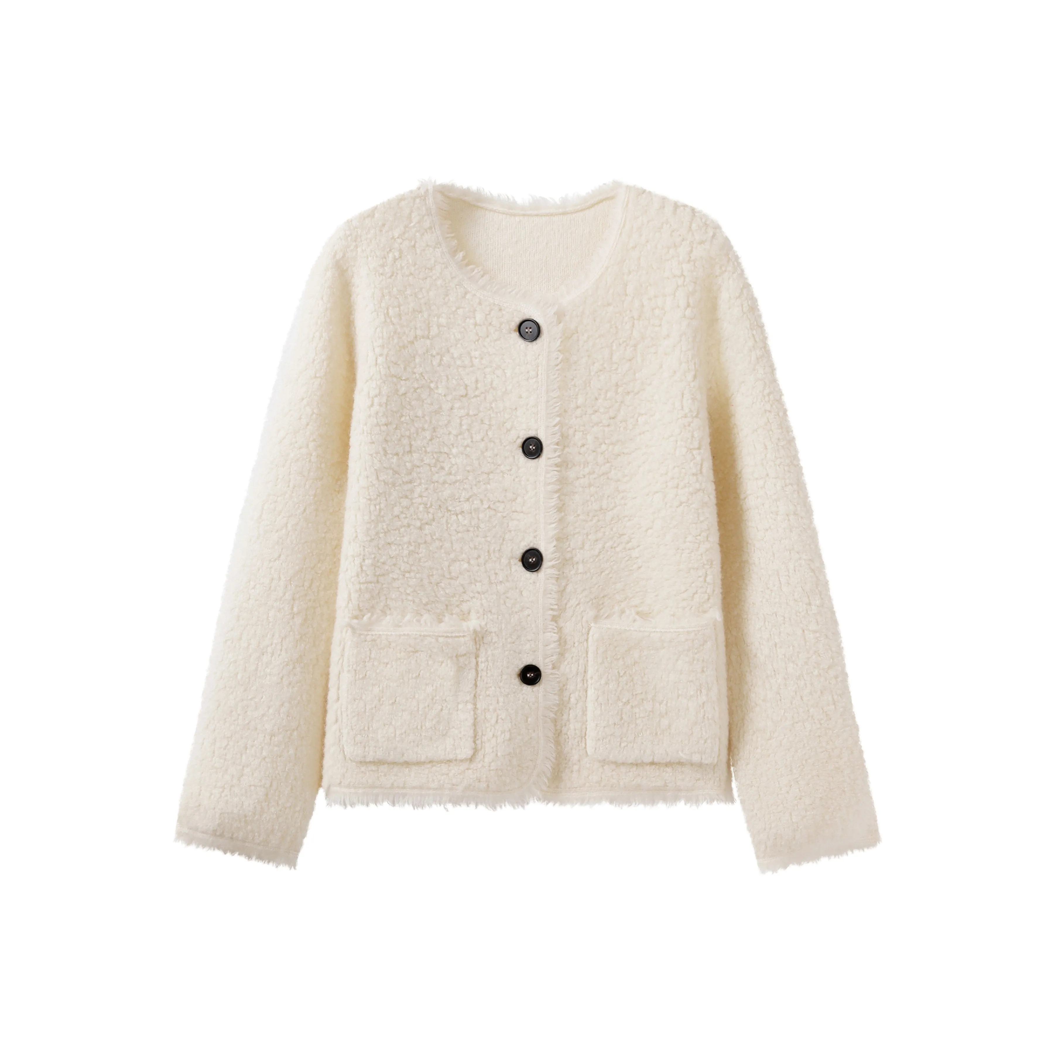 FAIRWHALE Трикотажная ткань Длинный рукав Кардиган Женский